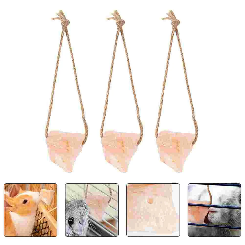 

3Pcs Bunny Exercise Hamster Chew Toys Squirrel Chewing Toys Salt Block for Horses Rabbit Chew Toys Hamster Teeth Chews