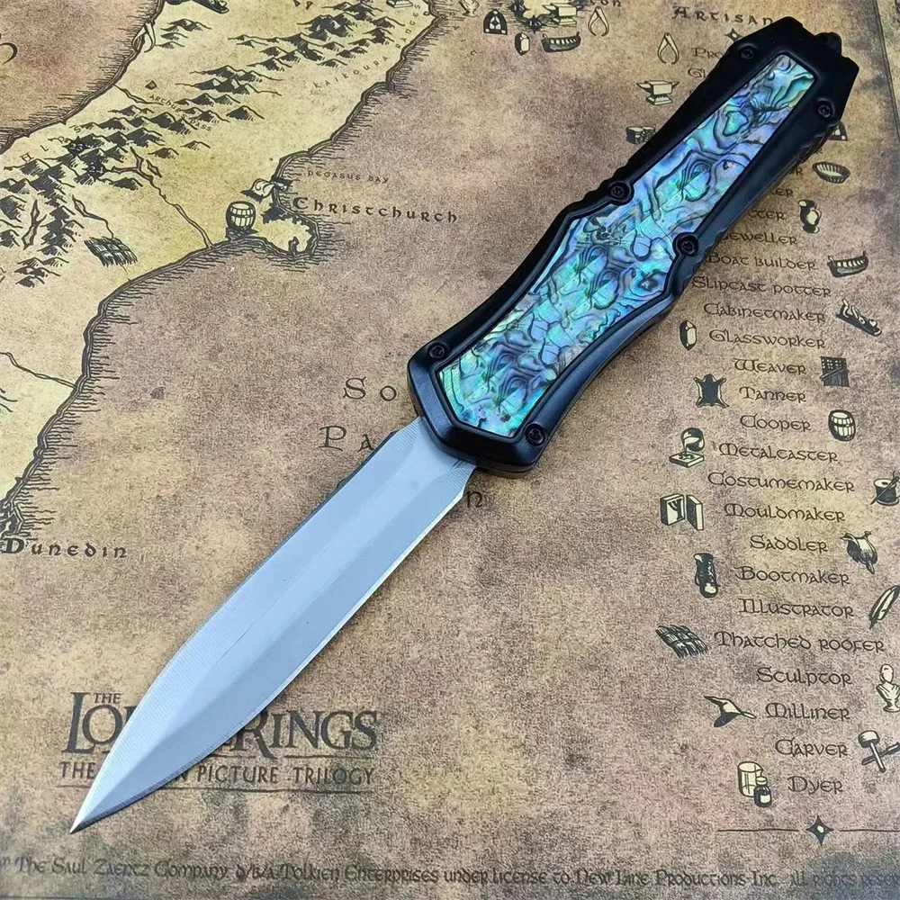 Тактический Уличный Нож 440C Лезвие Из Цинкового Сплава Инкрустированная Ручкой