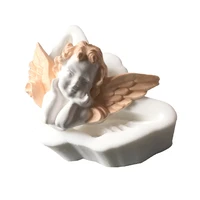 little angel with wings shape silicone mold chocolate aroma fondant cake decor baking tools large face angel relief clay mould