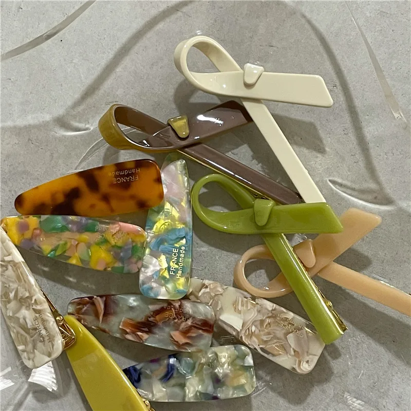 Летняя маленькая свежая ацетатная заколка в форме капли воды боковая дизайн