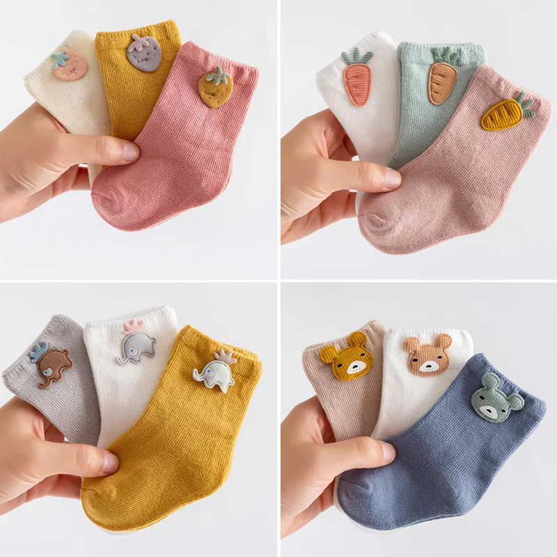 5Pairs Cotton Kids Socks Socks For Baby Girls Cute Cartoon Newborn Toddler Socks Casual Sport Boys Socks 0-12 Year Unisex Socks