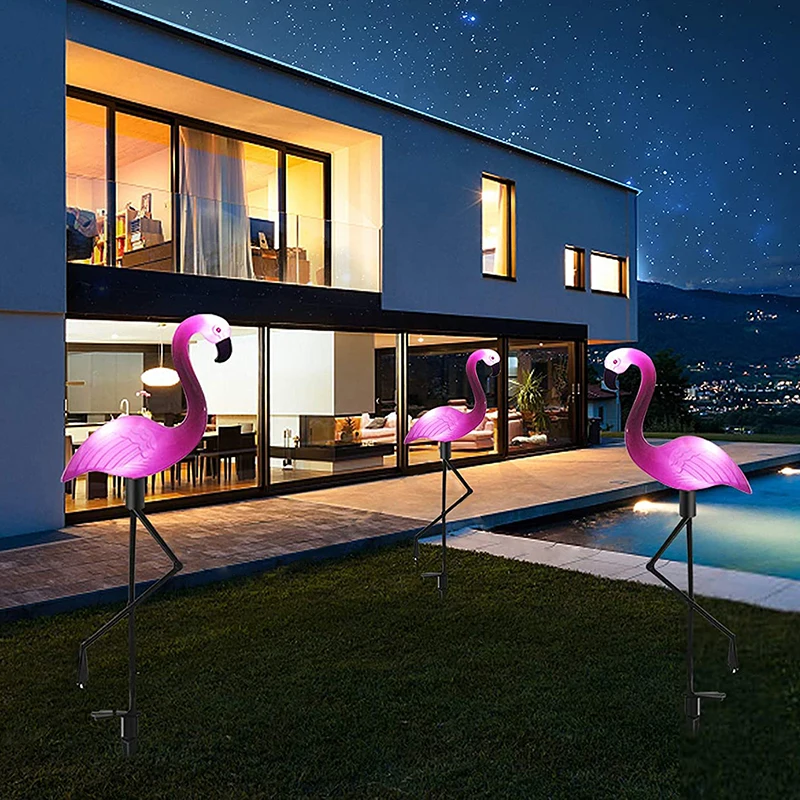 3Pack Solar Flamingo Stake Light Led Lawn Lamp Outdoor Solar Light for Garden Decorative Waterproof  Landscape Garden Yard Lamp images - 6