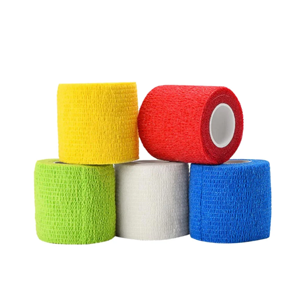 

5 Rolls Pet Bandage Self-Adhesive Nonwovens Tape Elastic Bandage for Cat Dog Animal (Mixed Color Pattern)