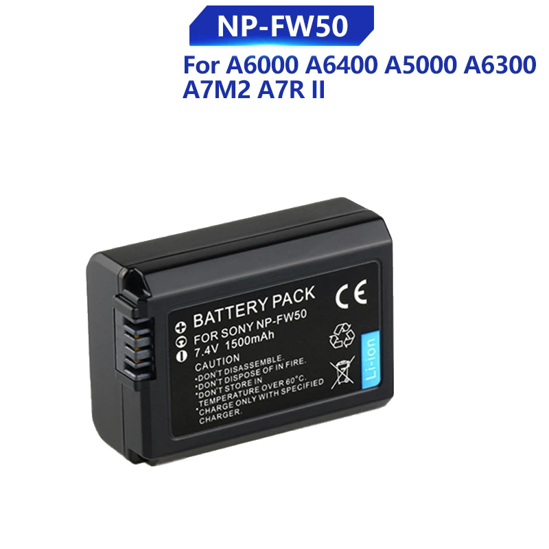 

Replacement Battery for Sony NP-FW50 For SONY A6300 A6000 α6000 A6400 A5000 A7M2 A7R II Genuine Camere Battery 1080mAh