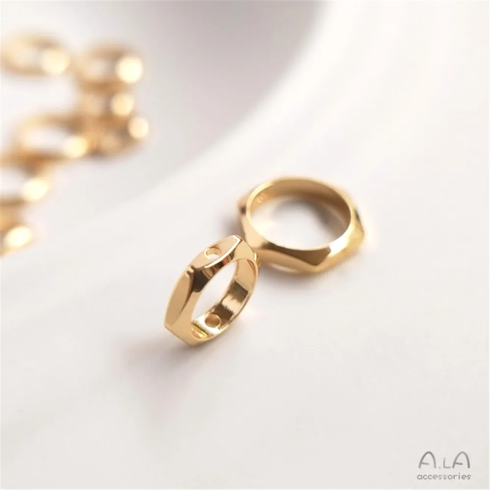 

14K clad gold accessories set bead ring outer diameter hexagonal inner diameter round clad bead ring diy handmade materials
