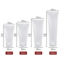 5pcslot travel empty clear tube cosmetic cream lotion shampoo bath lotion containers refillable bottles 20ml 30ml 50ml 100ml