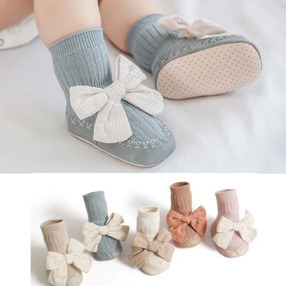 

Носки для новорожденных 0-18 месяцев, обувь для маленьких девочек, детские носки, Осенние теплые вязаные хлопковые детские ботинки