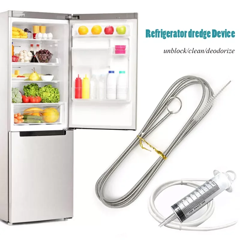 

2022New Dredge Artifact Long Handle Stainless Steel Refrigerator Dredge Brush Drain Hole Dredge Pipe Quickly unblock