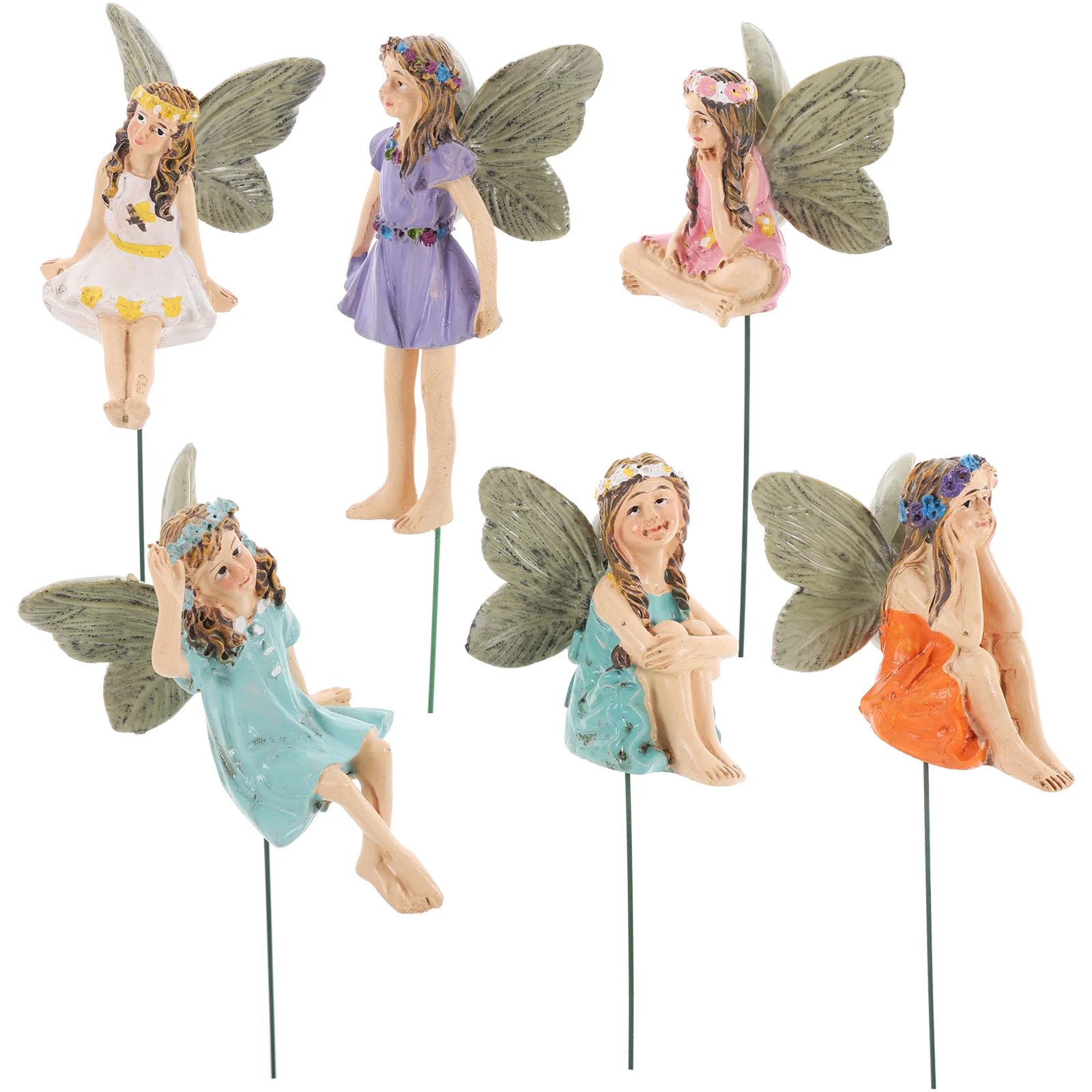 

Potted Decoration Flower Fairy Ornament Mini Resin Figurines Outdoor Statue