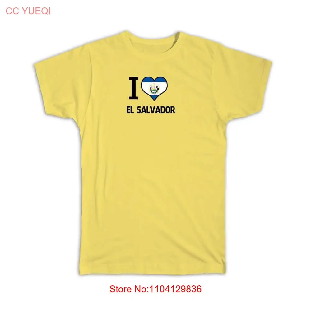 Подарочная футболка: I Love El Salvador Flag Heart Country Crest Salvadorean Expat