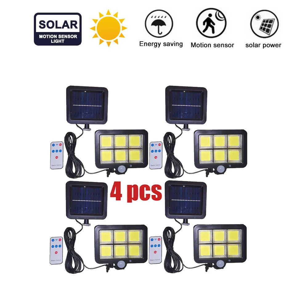 

seperable LED Solar Light Outdoor Solar Lamp PIR Motion Sensor Solar Powered Spotlight Sunlight Street Light Waterproof remote i