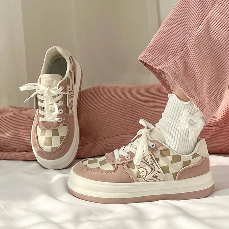 

Shoes Woman 2022 Clogs Platform All-Match Slip On Sneakers Round Toe Modis New Cross Creepers Summer Sports Casual Cute Lace-Up