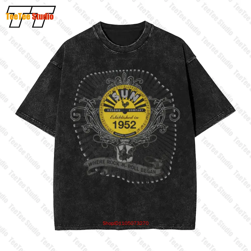 Фото Винтажная футболка большого размера Sun Records Rockin Scrolls D3EG №1