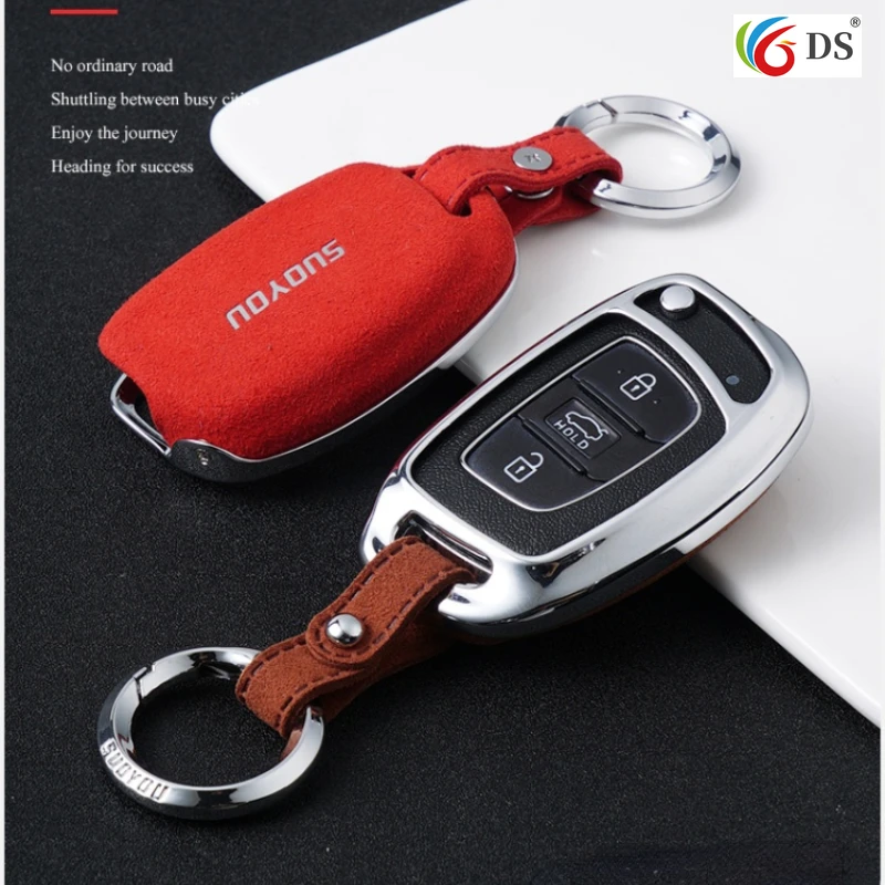 

Alloy +leather Car Key Case Holder for Hyundai Solaris Creta Ix25 Kona Tucson Sonata I40 Elantra Ix35 I20 Ix45 2019 Cover Set