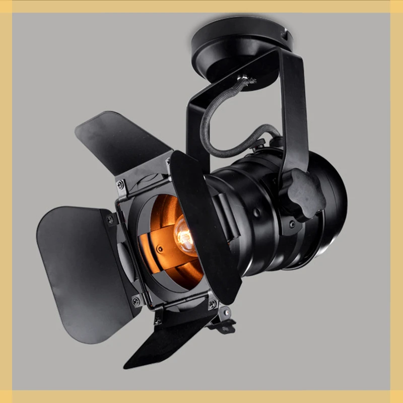 

Новинка, винтажная потолочная железная лампа, промышленный светильник, ретро-лампа, Регулируемая лампа с 4 листьями для магазина одежды, коф...