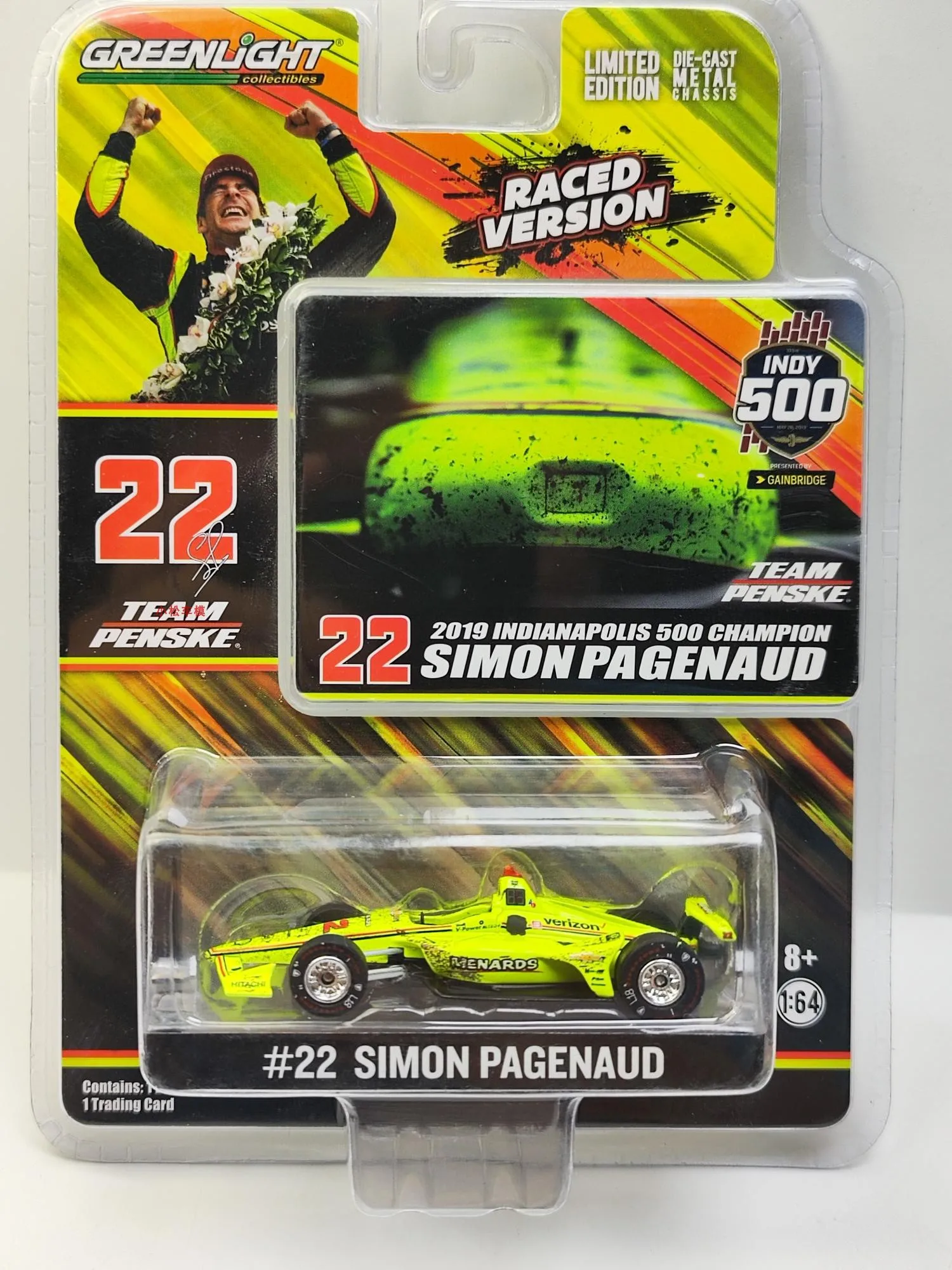 

Nicce 1:64 #22 Simon Pagenaud 2019 Indianapolis 500 Champion Car Model Diecast Metal Alloy Model Car Toys for Collection