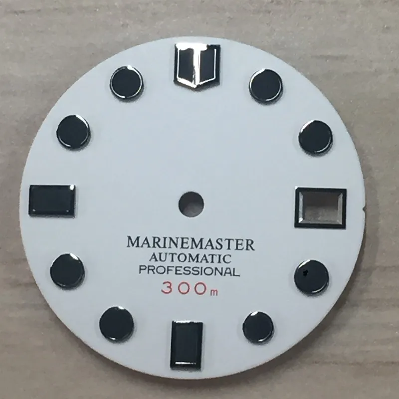 Vintage  28.5mm dial no logo watch accessory  modified white black nail for Japanese NH35/36 movement