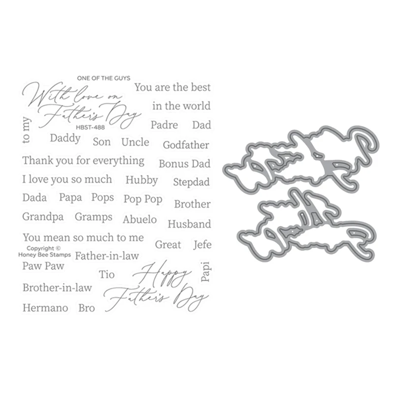 

One Of The Guys Father's Day Sentiments Clear Stamp Cutting Dies for New May 2023 Scrapbooking Paper Making Bee Frame Craft Card