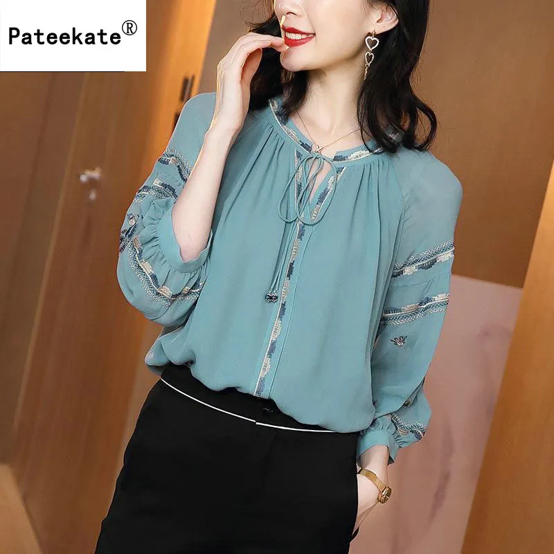 

women tops and blouses solid white chiffon blouse office shirt thin and beautiful 2020 long sleeve women shirts clothes