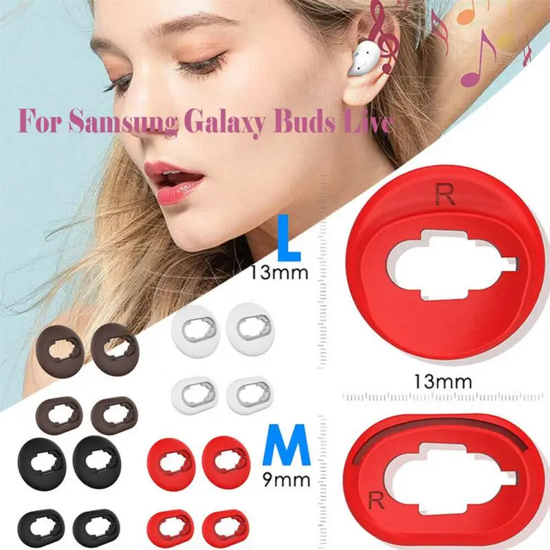 

4PCS Silicone Earbud Case Cover Tips Replacement Earplug For Samsung Galaxy Buds Live Headset Accessories Buds Cushion Pad