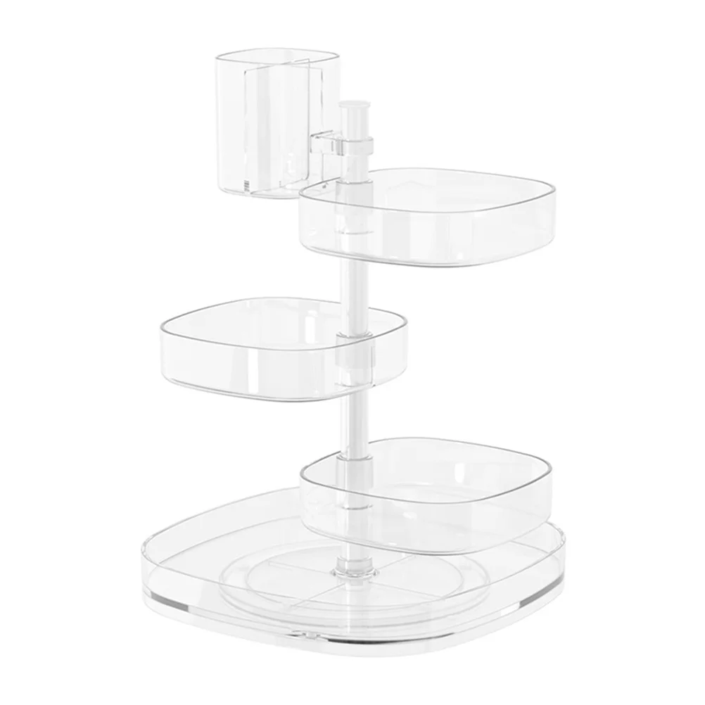 

Rotating Makeup Shelf Holder Vanity Organizer Jewelry Storage Box Cosmetics Carousel Display Case