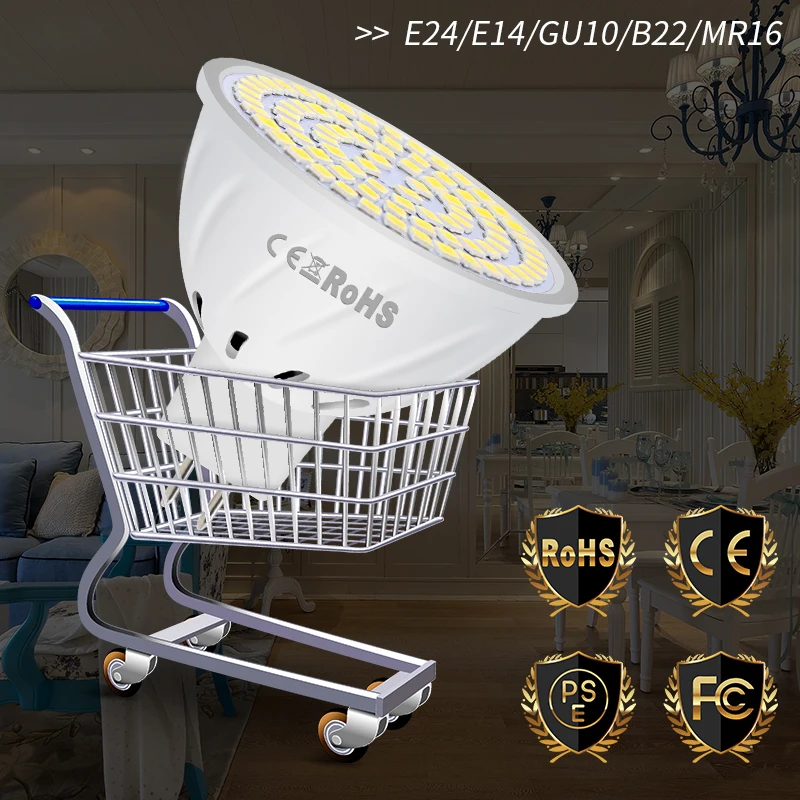 

220V GU10 LED Spotlight Bulb E27 Lamp E14 Ceiling Light MR16 Bombillas B22 Ampoule LED Chandeliers 3W 5W 7W For Home Lighting