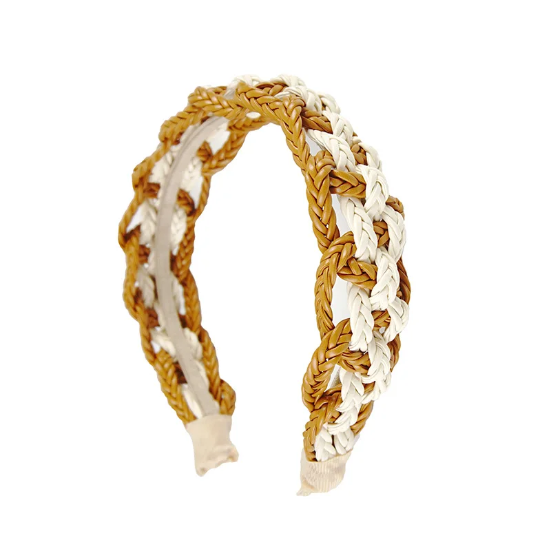 

Лента для волос женская, черная, плетеная, соломенная