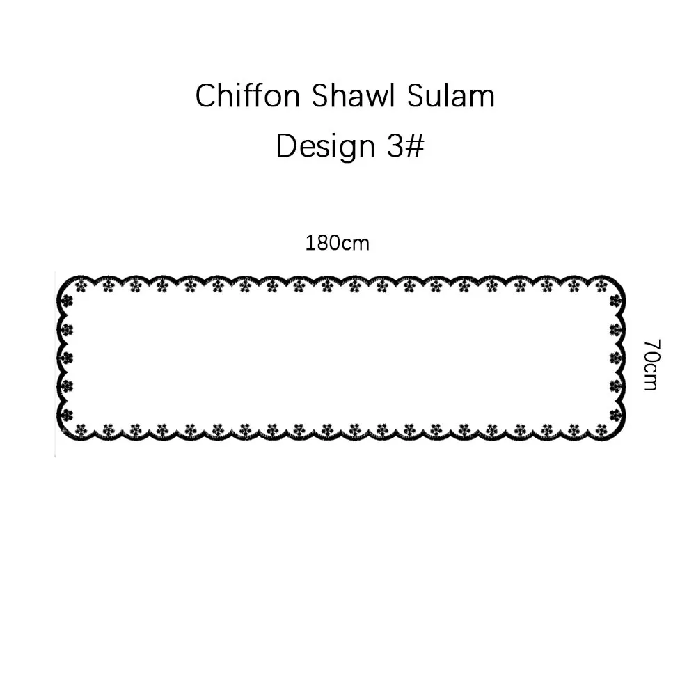 Musilm Women Ladies Premium Heavy Chiffon Bawal Sulam Muslim Embroidery Malaysia Hijab Women's Shawl Sulam