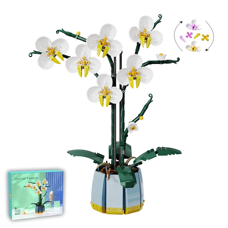 

Buildmoc Creative Expert Orchid Blossom Flowers Ornament 10311 Friends Bouquet Building Blocks Toys for Children Kids Gifts