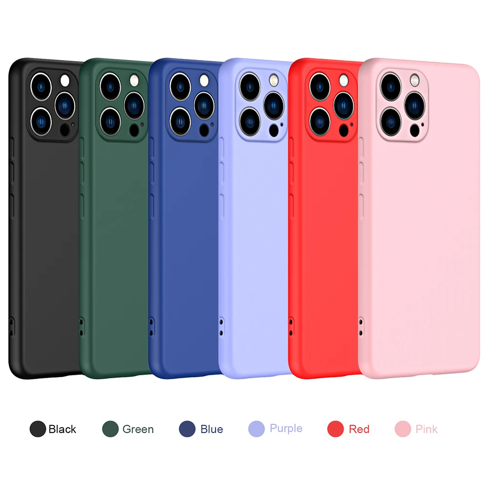 

Original Square Liquid Silicone Soft Phone Case For iPhone 11 12 13 14 Pro Max X XS XR 7 8 Plus Full Lens Protection Thin Cover