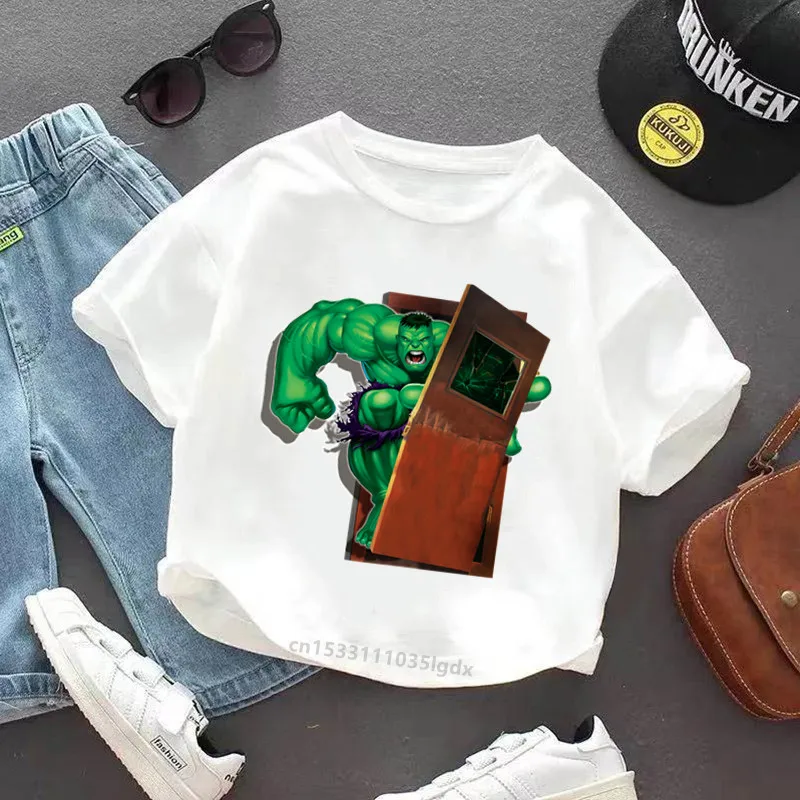 

Marvel Avengers Hulk Graphic Kids T shirt Boys Clothes Summer Fashion Children Tops Funny Baby Girls Short Sleeve T-Shirts