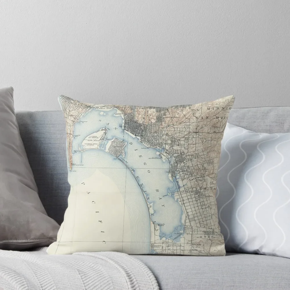 Винтажная дорожка Сан-Диего Калифорния (1902) декоративная подушка наволочка