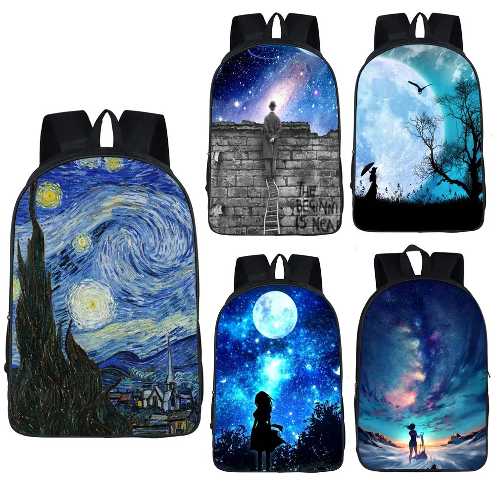 

Galaxy Starry Night Backpack for Teenage Girls Boys Daypack Students School Backpacks Children School Bags Kids Bookbag Gift