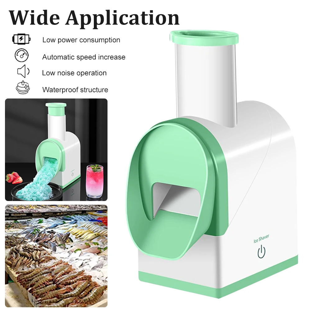 

Electric Ice Crusher Dual Blade Snow Cone Maker Machine Wireless Ice Shaver USB Rechargeable for Home Cafe Bar Restaurant Club