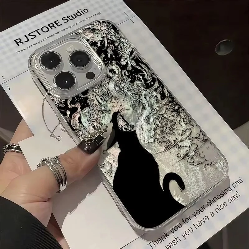 Фото Чехол для телефона с рисунком Black Cat Roars для Oppo Realme C71 C75 C65 C63 C67 C55 C53 16 15 15T 14 13 12 Pro Plus 4G 5G, текстурированный чехол №3