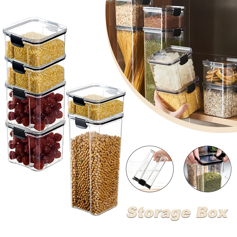 

Kitchen Storage Box Stackable Food Container for Pasta Cereals Storage Jars with Lid Dried Fruit Storage Containers Home Boxes