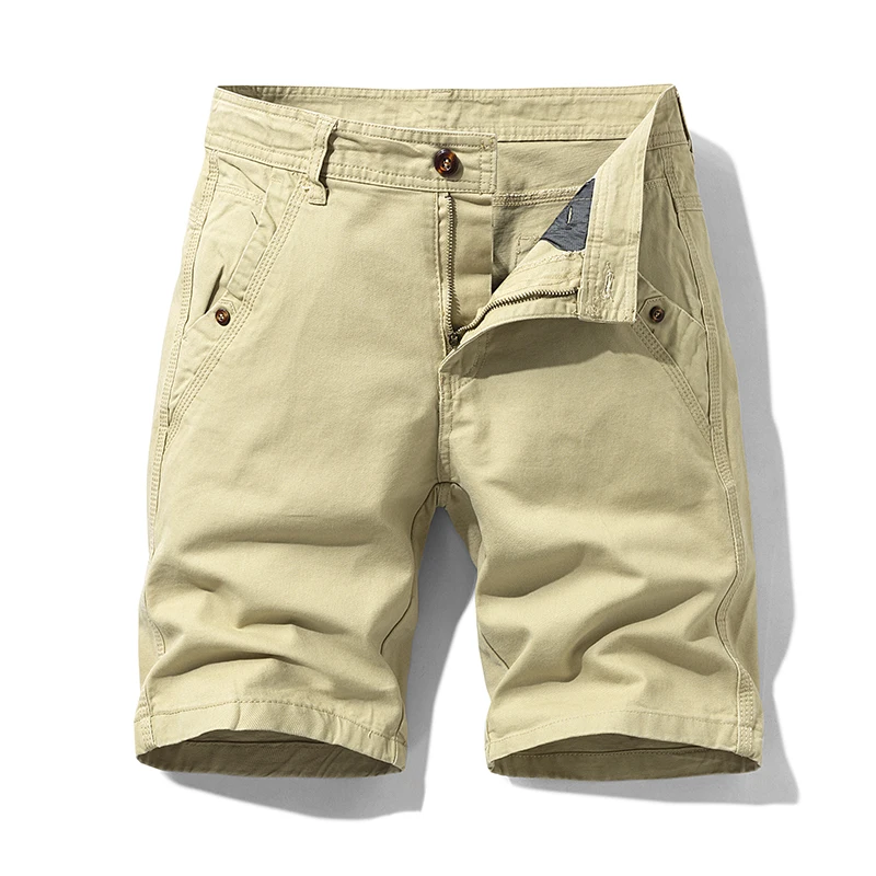 

Pure Cotton Summer Mens Cargo Shorts Boys Casual Pocket Streetwear Plus Size Male Long Bermuda Z128