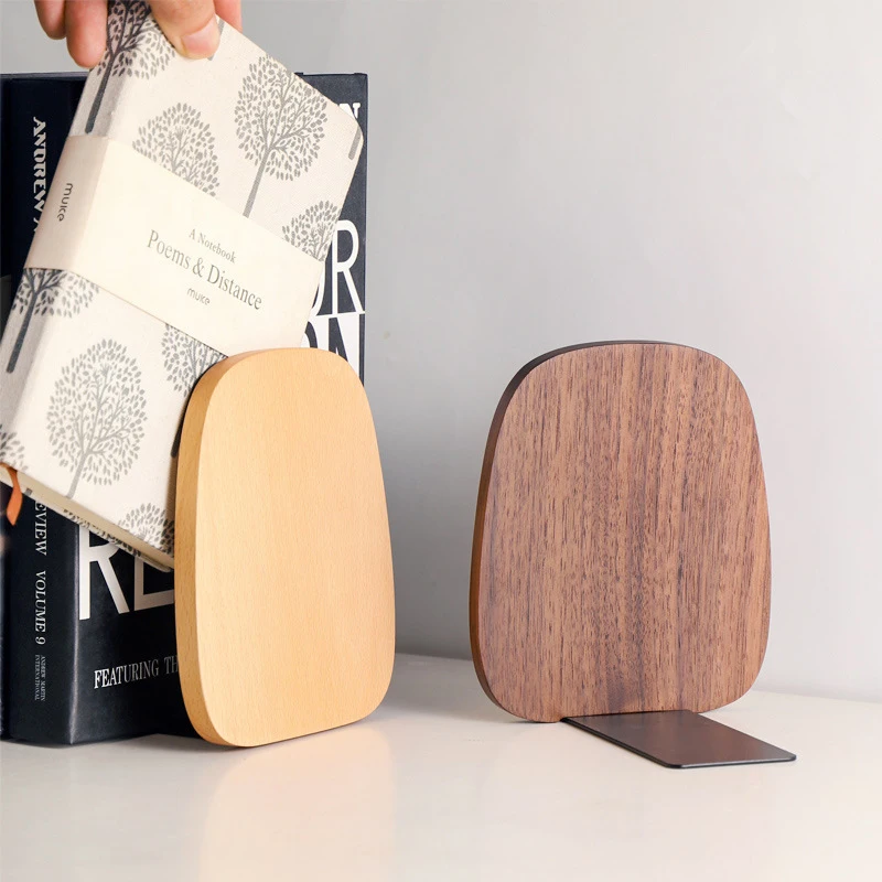 

Wood Book Ends Stand Holder Bookends Bookrack Shelf Nature Bamboo Office Home Desktop Organizer