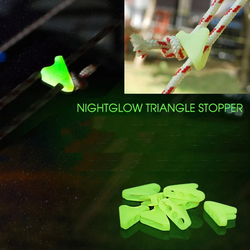 

Outdoor Luminous Rope Buckle Tent Pull Rope Adjustment Buckle Plastic Triangle Rope Buckle Small Hiking Canopy Accessories