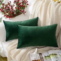 inyahome decorative soft velvet throw pillow covers solid plain large sofa cushion case big housse de coussin cozy pillowcase