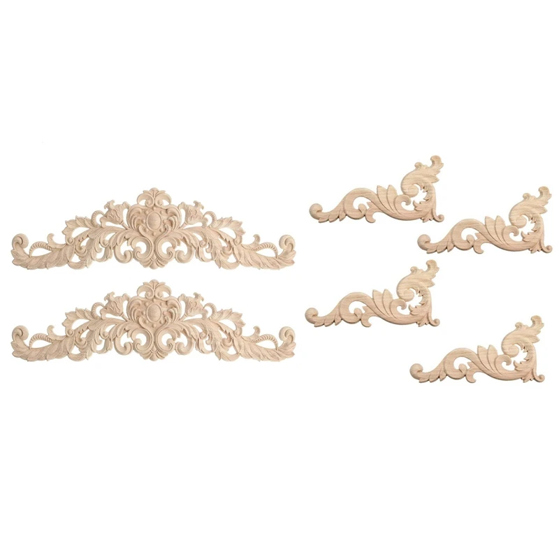 

6 шт., деревянные украшения для шкафа, 15 х7, 5 см и 40 х12 см