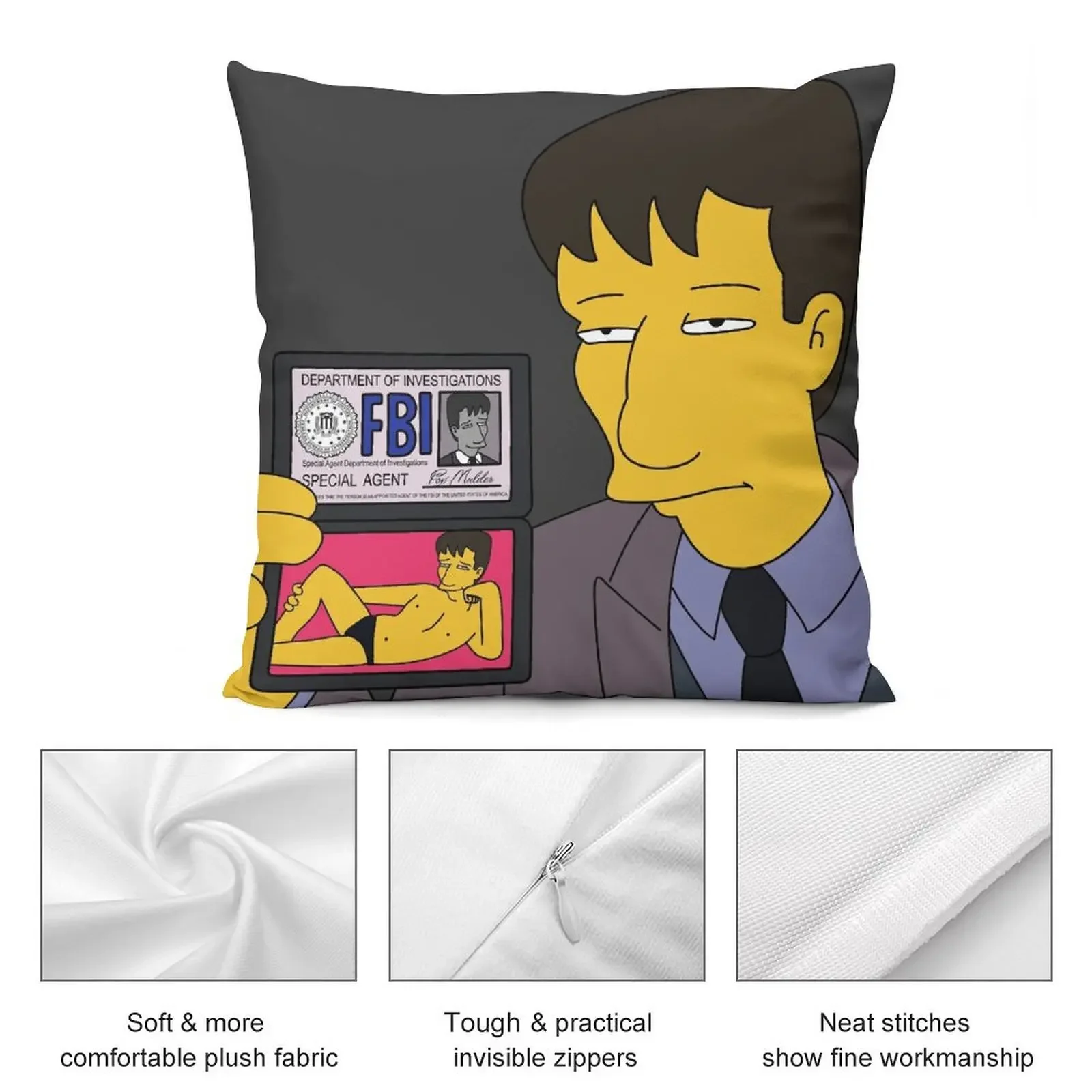 Декоративная подушка Agent Mulder FBI декоративные подушки в стиле аниме диванные