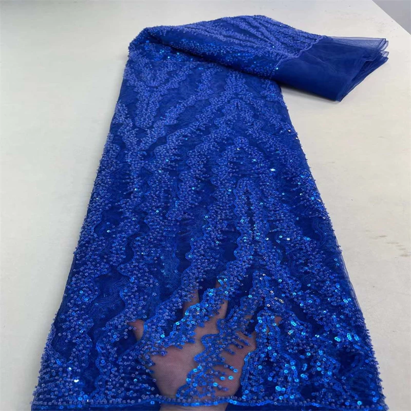 

Nigerian Sequence Lace Fabric 2022 High Quality Tulle Lace Fabric For Bridal DressLuxury Evening Dress French Lace ZX-275