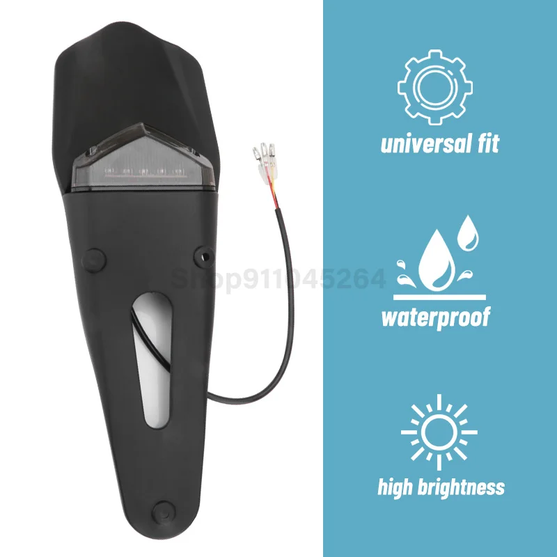 

Universal Motorcycle Fender LED Brake Light Rear Tail Stop Lamp License Plate Bracket Holder Dirt Pit Bike For CRF YZ CR EXC WRF