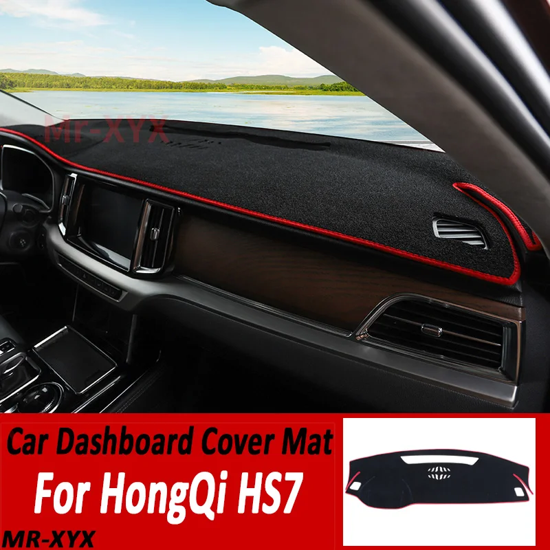 

For HongQi HS7 Car Dashboard Avoid Light Pad Instrument Platform Desk Cover Mat Carpets Decoration Accessories