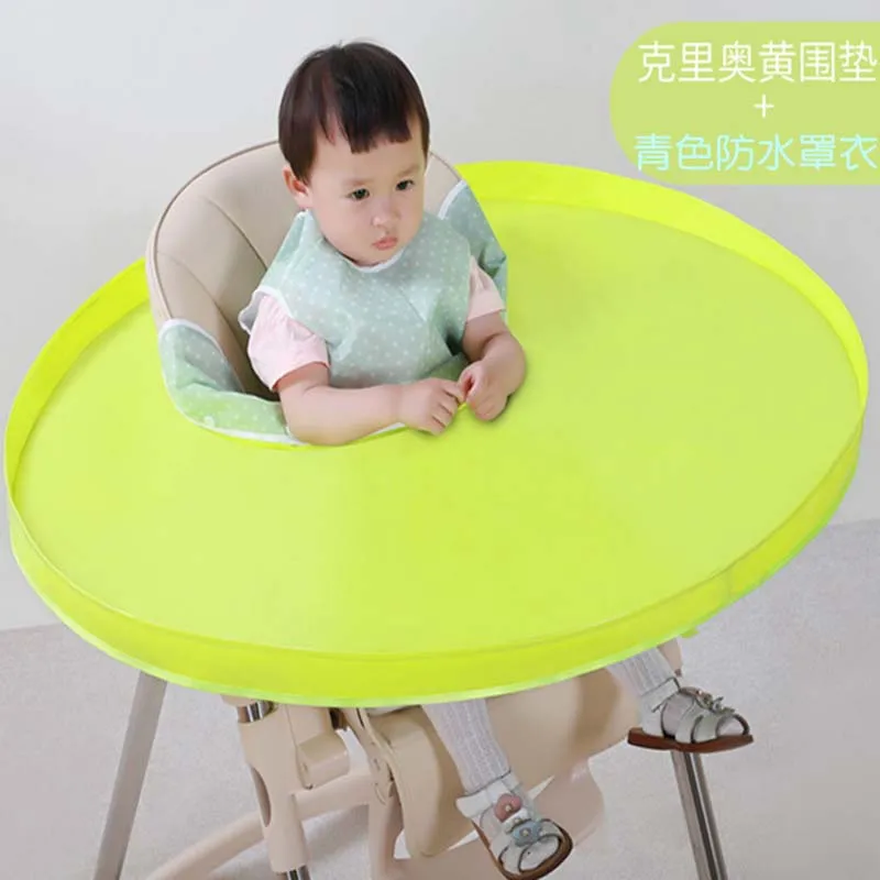 Baby Self-eating Anti-dirty Pad Baby Waterproof Coverall Tray BPA Free Anti-leakage Bib with Sleeves High Chair Cover For Kids images - 6
