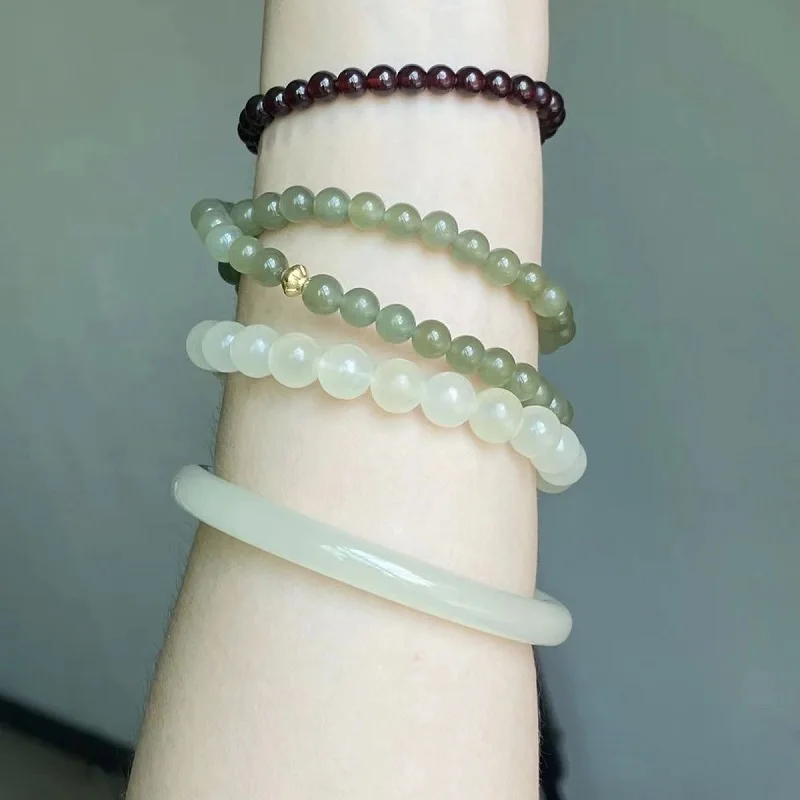 Натуральный синий белый нефрит виноградный нефритовый браслет масло этнический