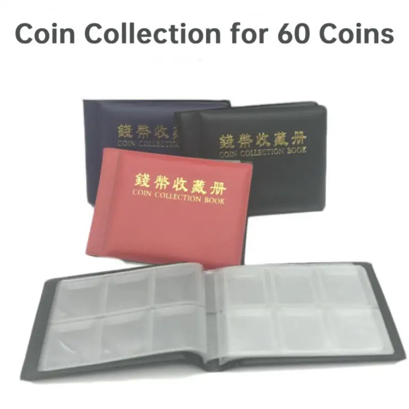 

Mini Pockets Album Simple Artificial Leather Cover Coin Collection Book Multipurpose Portable Displayable Storage Books Retro