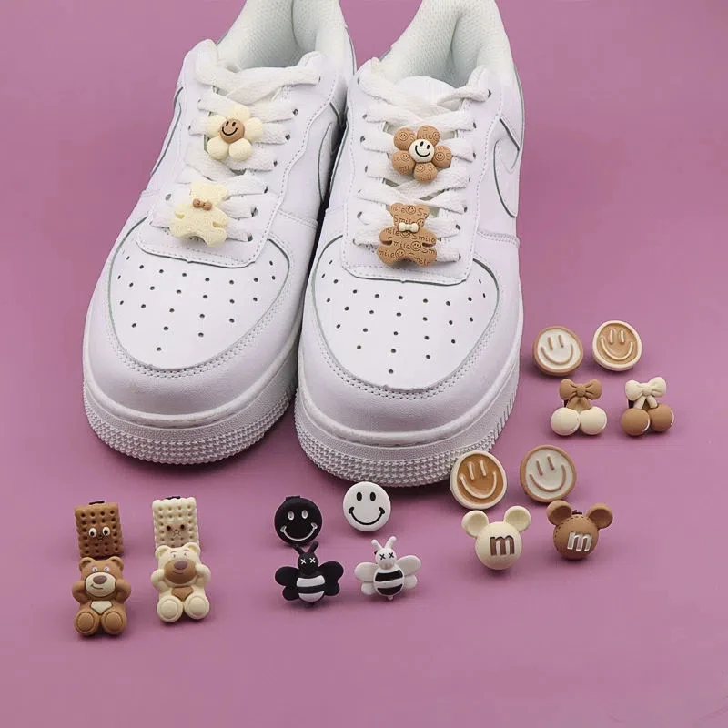 

1 компл. Милый мультяшный медведь обувные талисманы из бисера кроссовки талисманы для девушек Подарок Украшение для обуви DIY шнурки пряжки а...