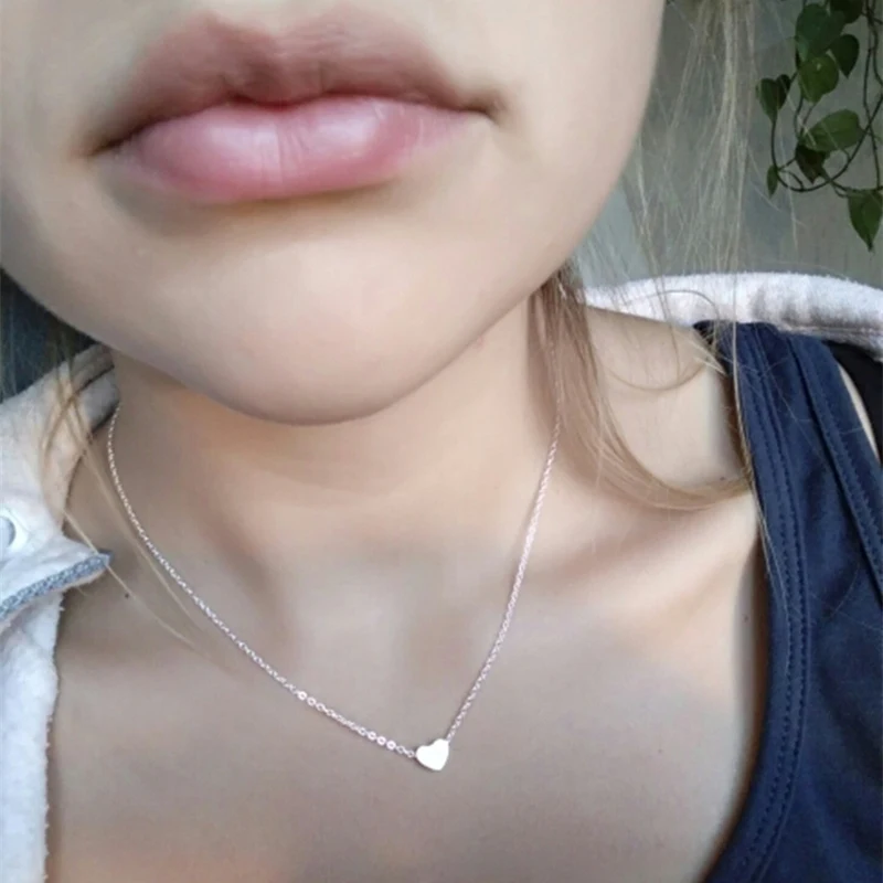 

Tiny Heart Necklace For Women Love Chain Heart Pendant Necklace Gifts Minimalist Choker Necklace Jewelry Wholesale Dropshipping